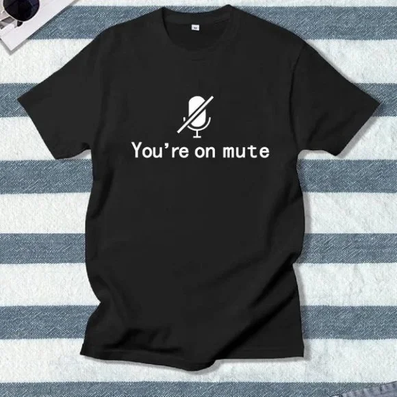 Black "You're On Mute" Mens Tee Shirt - Picture 1 of 1
